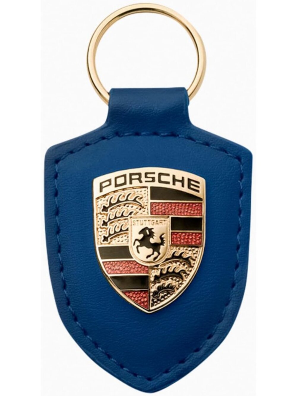 Sleek Vehicle Key Chain Ring with Crest Design - Stylish Keyfob Accessory